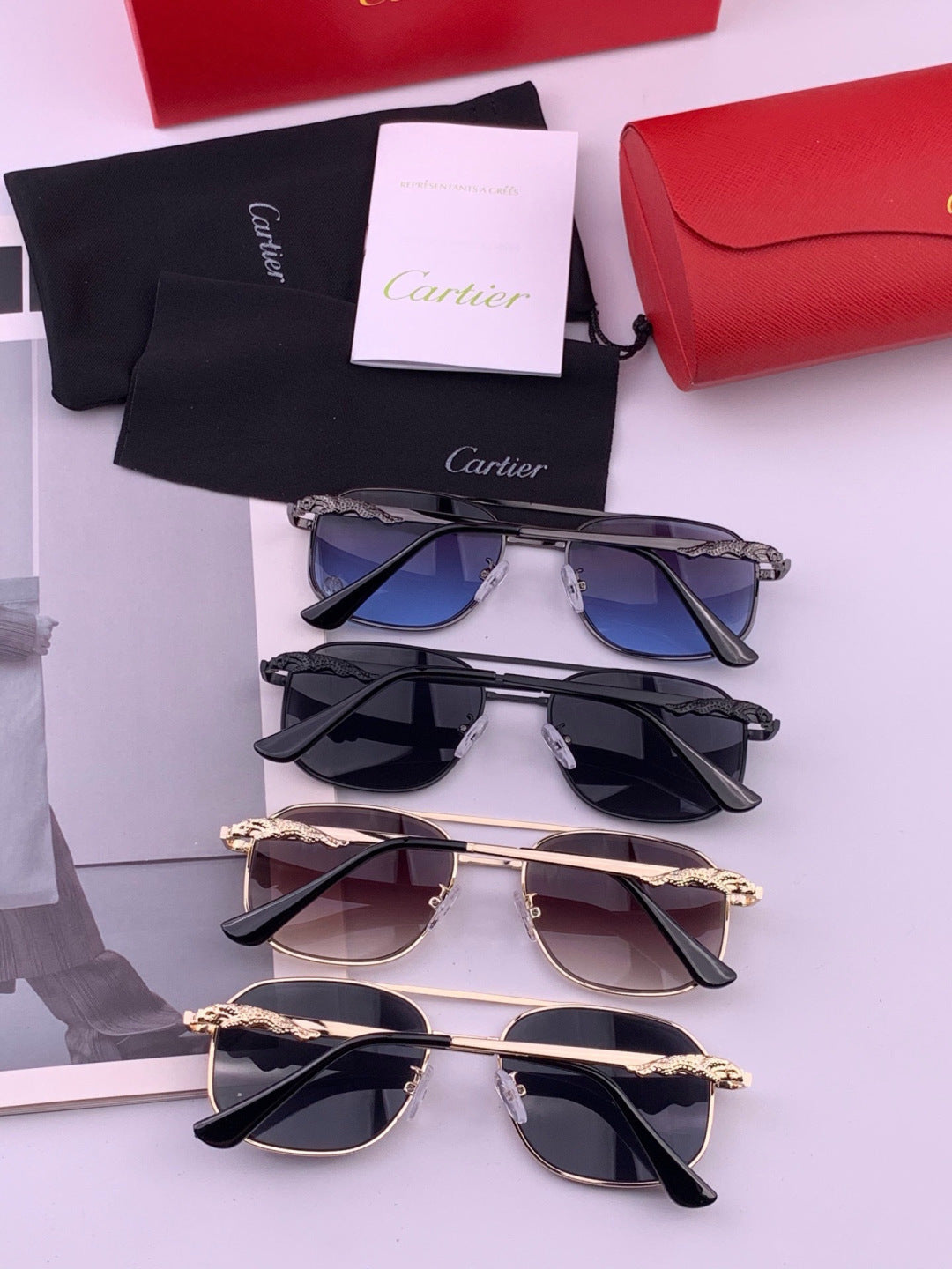 Cartier K61758 Fashion Pink Lens Sunglasses for Men & Women - 487240 - detail image 6