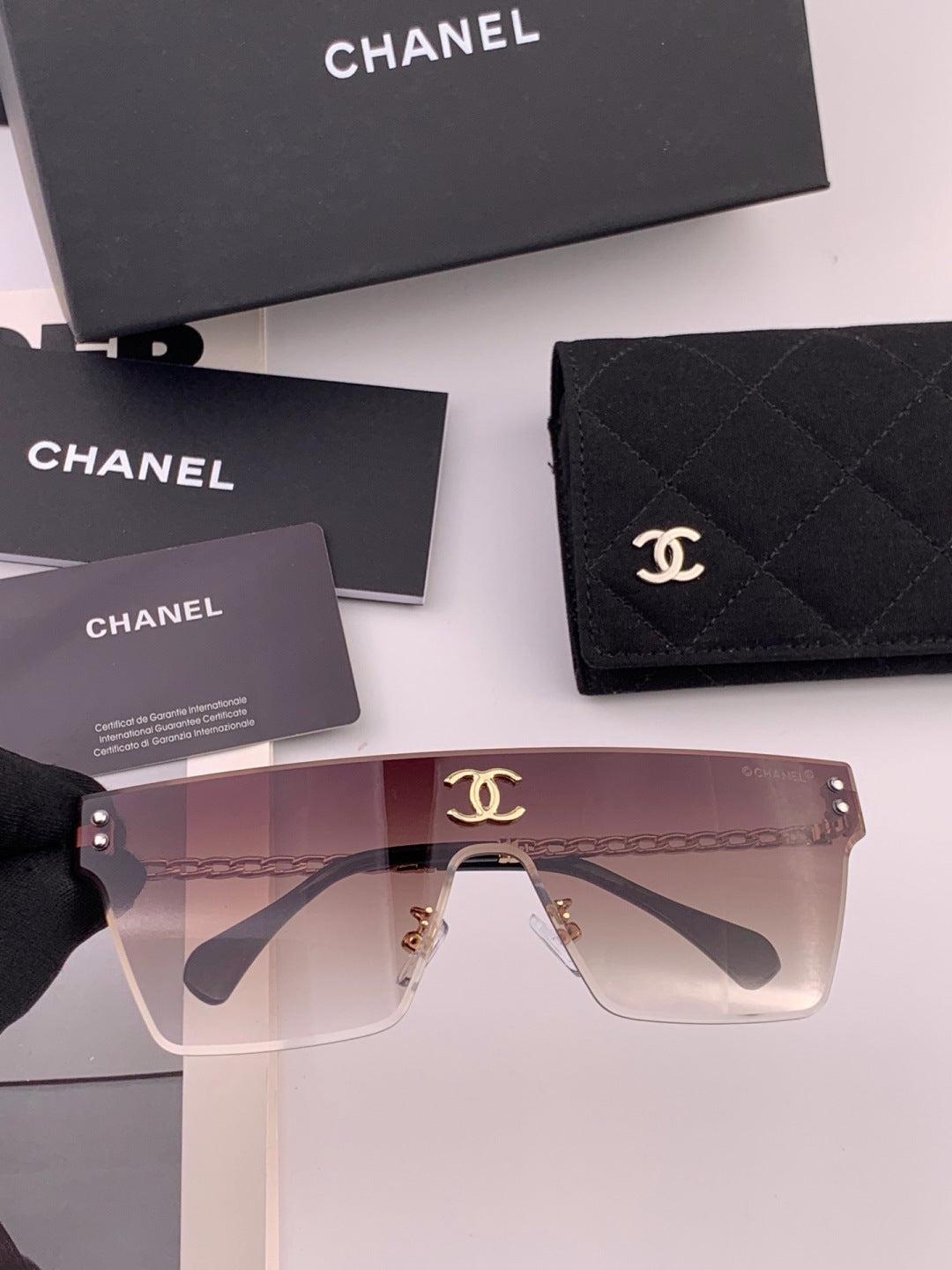 Chanel CH61739 Oversized Pink Lens Sunglasses for Women - detail image 3