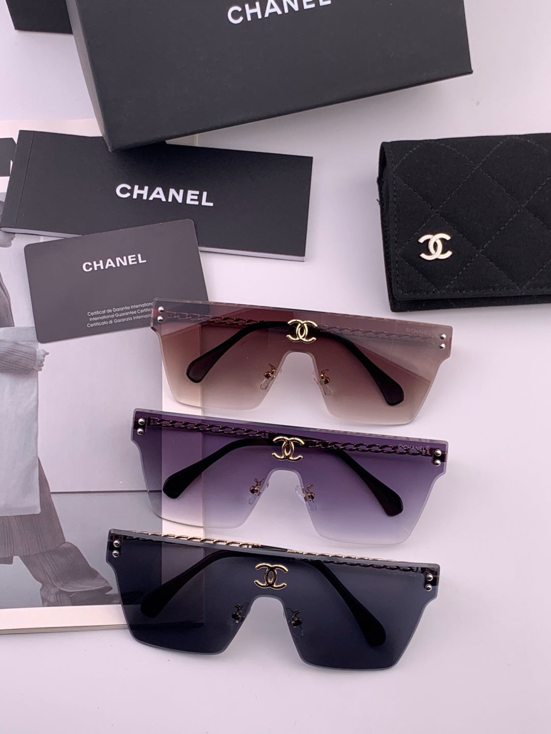 Chanel CH61739 Oversized Pink Lens Sunglasses for Women - detail image 7