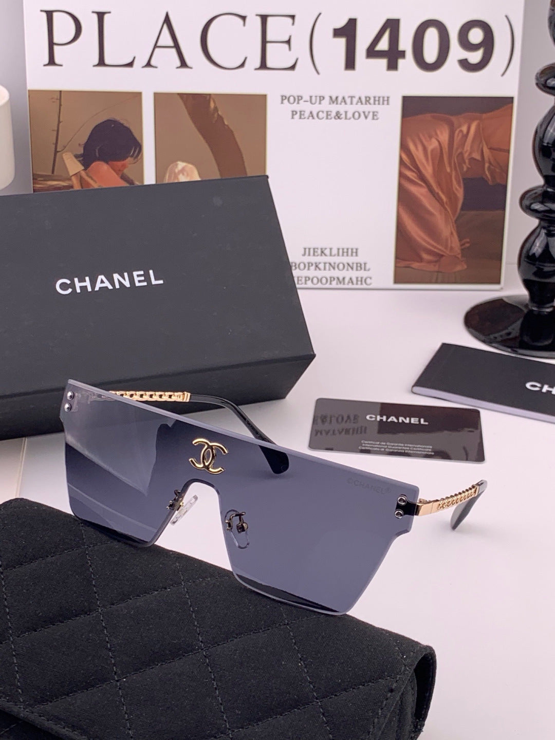 Chanel CH61739 Oversized Pink Lens Sunglasses for Women - detail image 6