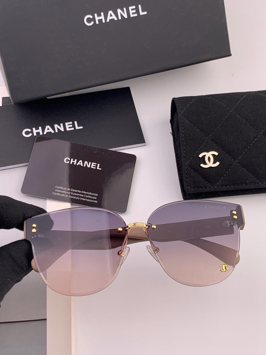 Chanel CH0973 Polarized Round Pink Lens Sunglasses for Women - 486502 - detail image 3