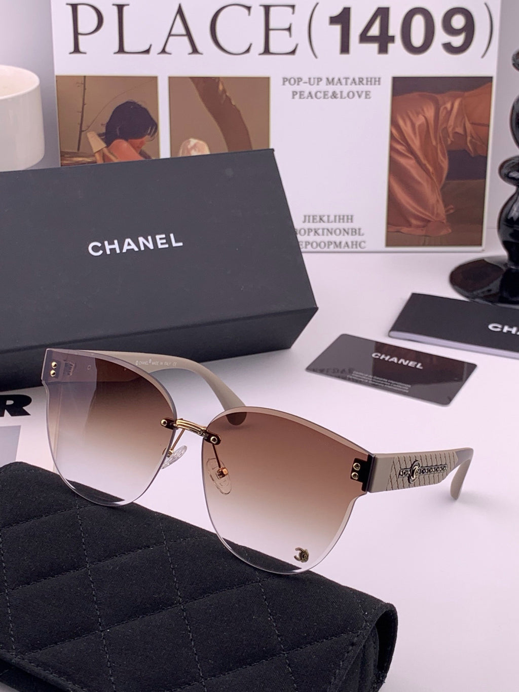 Chanel CH0973 Polarized Round Pink Lens Sunglasses for Women - 486502 - detail image 4