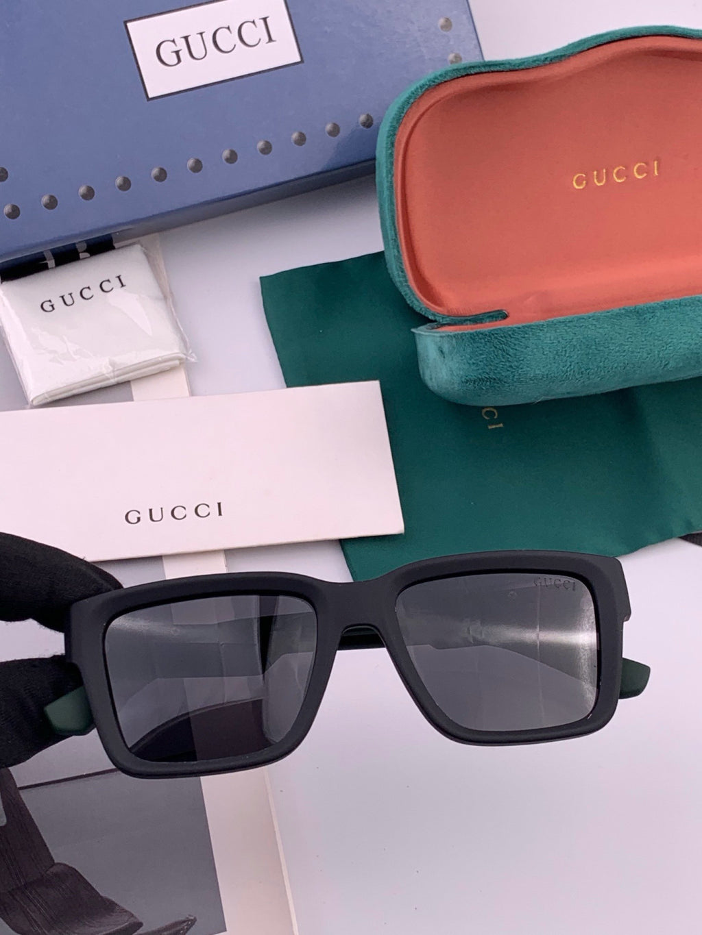 Gucci G8511 Polarized Square Red Lens Sunglasses for Women