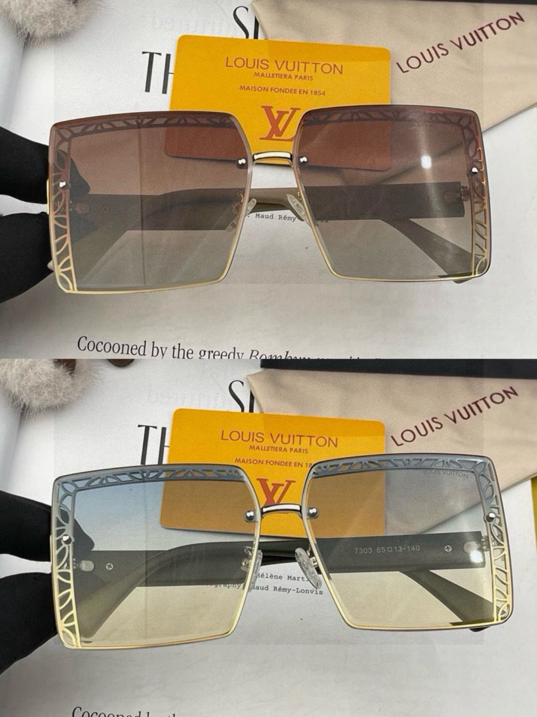 Louis Vuitton L3730 Square Red Lens Sunglasses for Men & Women - detail image 5