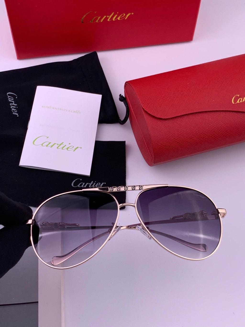 Cartier K41758 Fashion Black Lens Sunglasses for Men & Women
