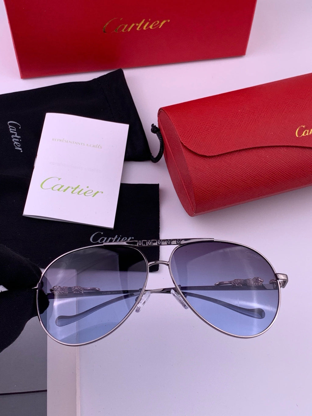 Cartier K41758 Fashion Black Lens Sunglasses for Men & Women - detail image 2