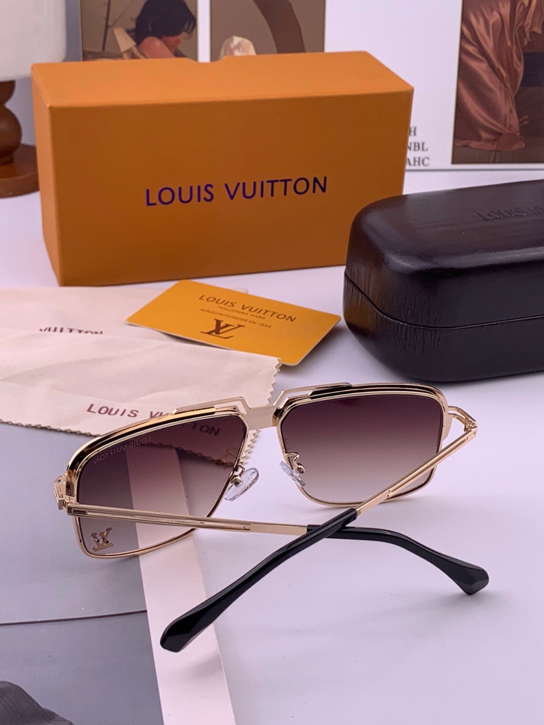 Louis Vuitton L91757 Aviator Orange Lens Sunglasses for Men & Women