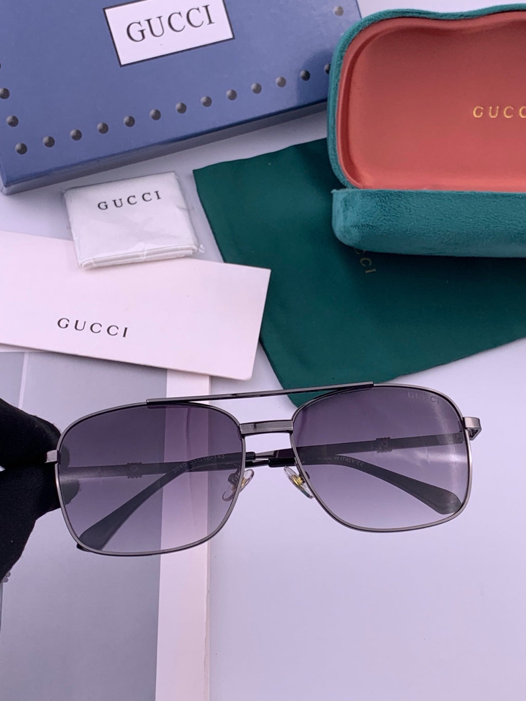 Gucci G0904 Aviator Orange Lens Sunglasses for Men & Women - detail image 3
