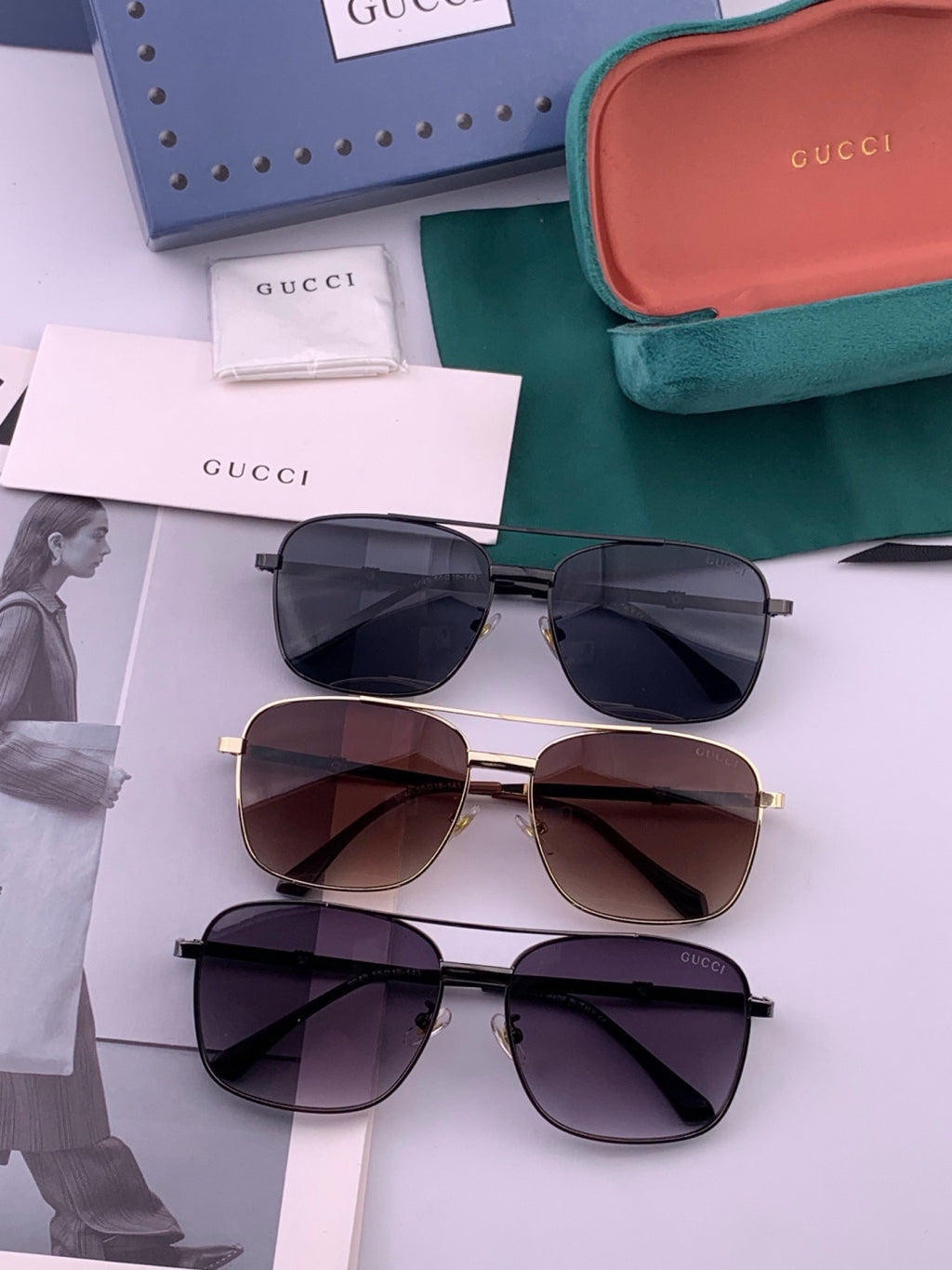 Gucci G0904 Aviator Orange Lens Sunglasses for Men & Women - detail image 7