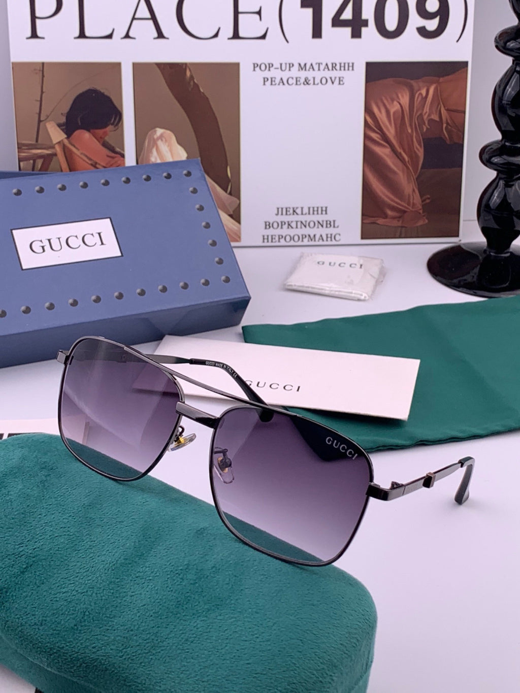 Gucci G0904 Aviator Orange Lens Sunglasses for Men & Women - detail image 6