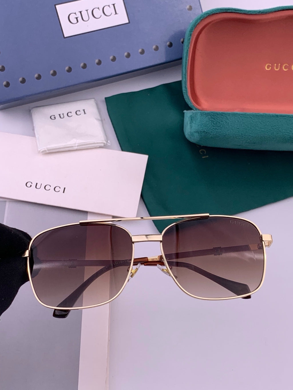 Gucci G0904 Aviator Orange Lens Sunglasses for Men & Women - detail image 2
