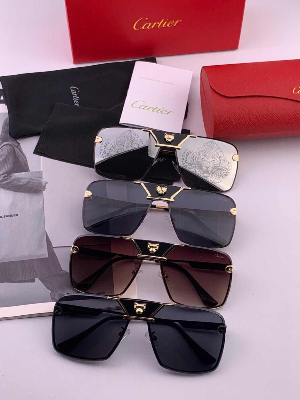 Cartier K11735 Fashion Black Lens Sunglasses for Men & Women - 487247 - detail image 7