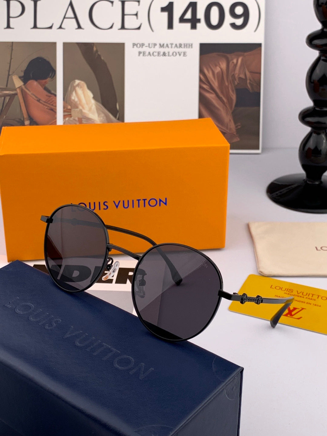 Louis Vuitton L3340 Polarized Aviator Orange Lens Sunglasses for Men & Women - detail image 2
