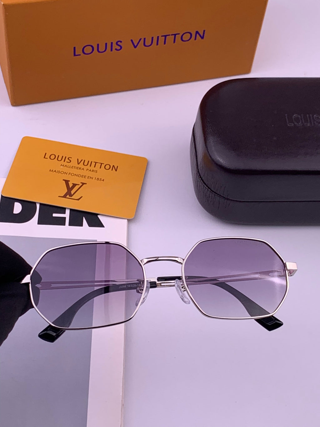 Louis Vuitton L6339 Polarized Aviator Black Lens Sunglasses for Men & Women