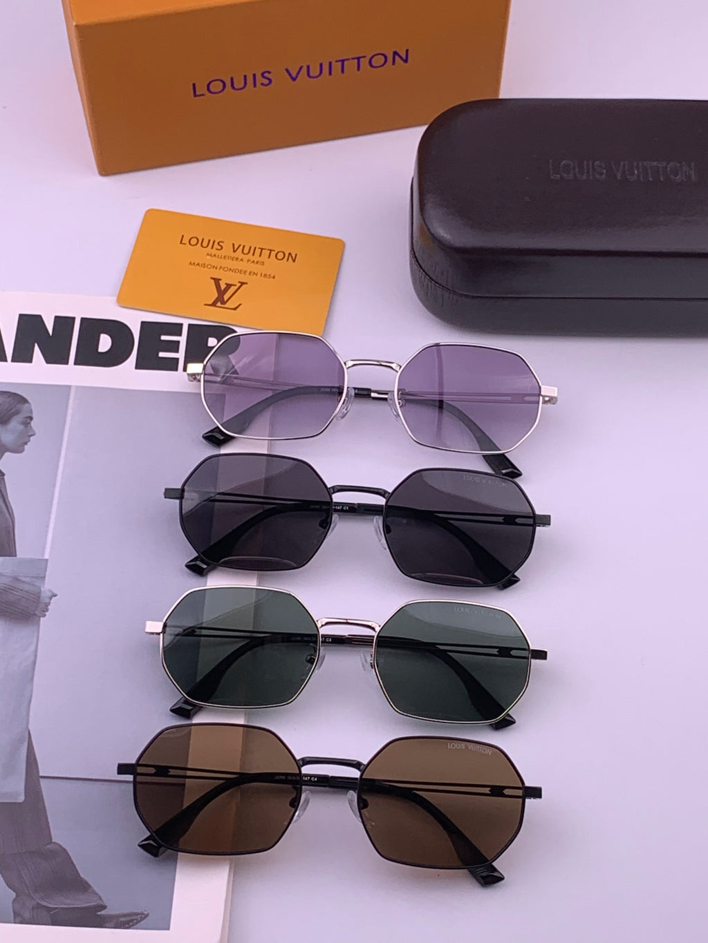 Louis Vuitton L6339 Polarized Aviator Gold Lens Sunglasses for Men & Women - detail image 8