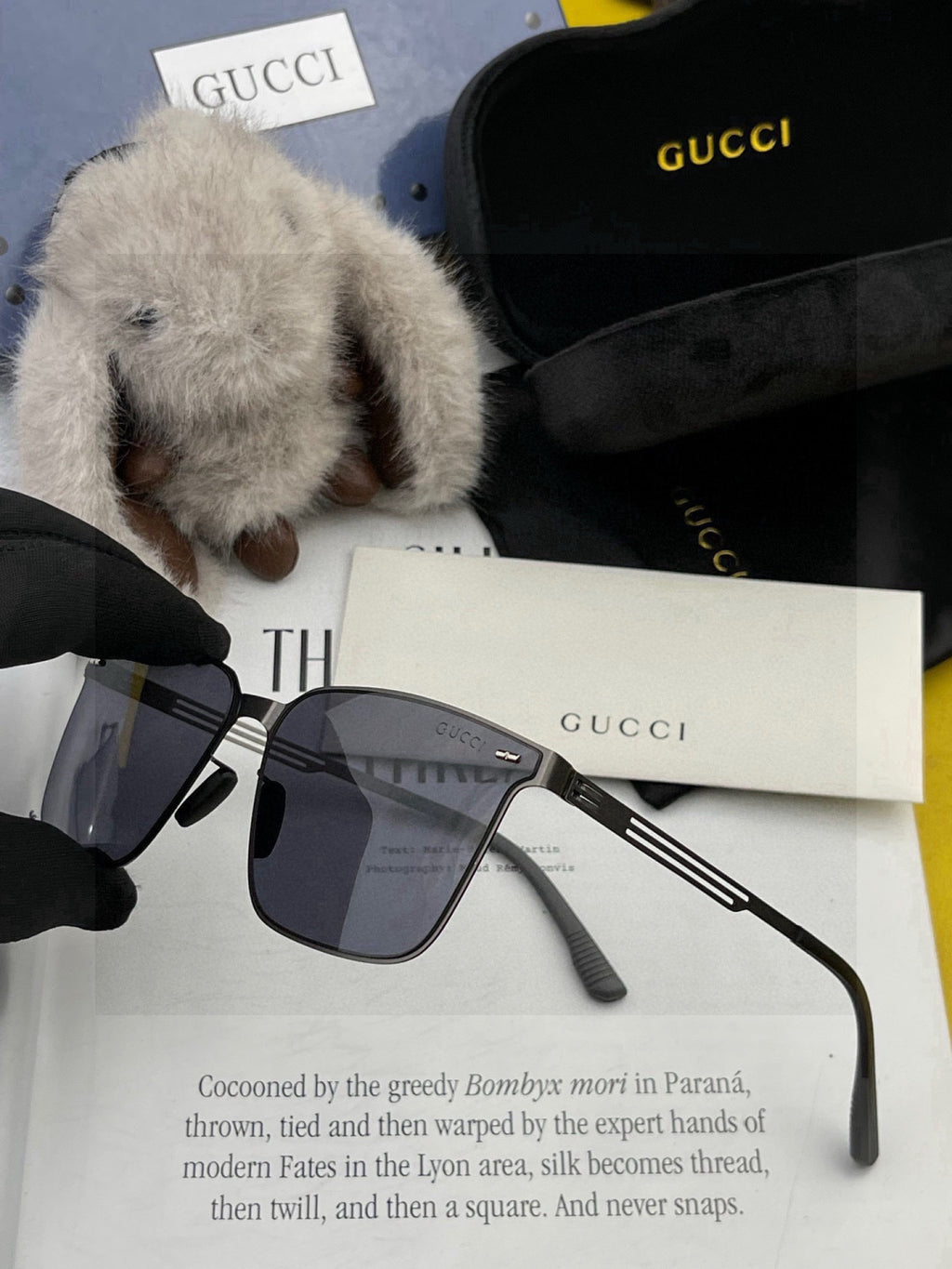 Gucci G176 Polarized Aviator Red Lens Sunglasses for Men - detail image 4