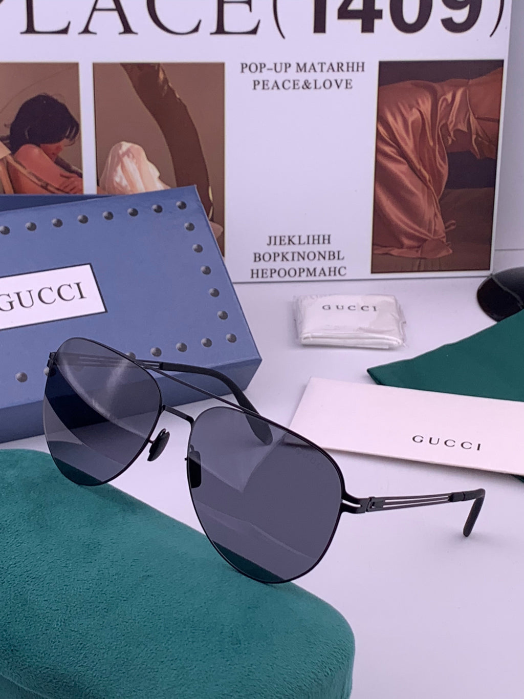 Gucci G0515 Polarized Aviator Gold Lens Sunglasses for Men - 486465 - detail image 2