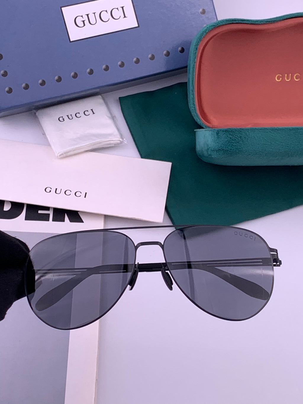 Gucci G0515 Polarized Aviator Gold Lens Sunglasses for Men - 486465