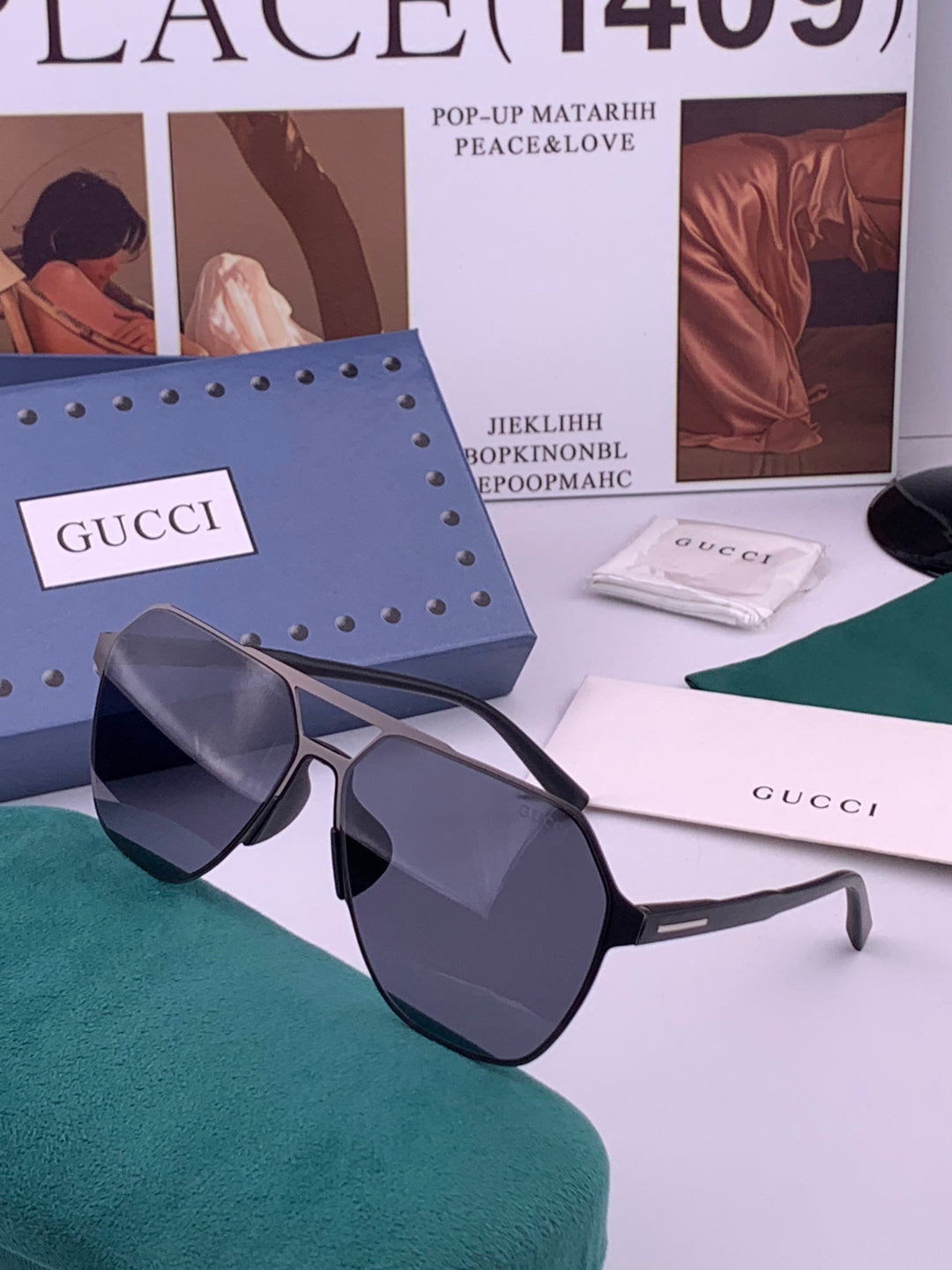 Gucci G3807 Polarized Aviator Gold Lens Sunglasses for Men - 486469 - detail image 2