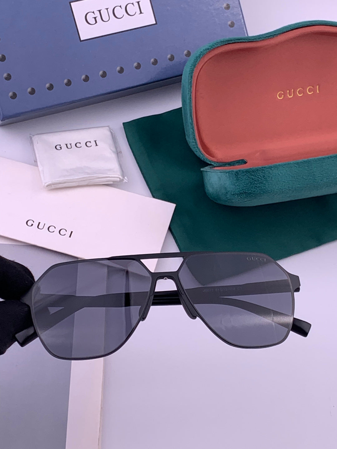 Gucci G3807 Polarized Aviator Gold Lens Sunglasses for Men