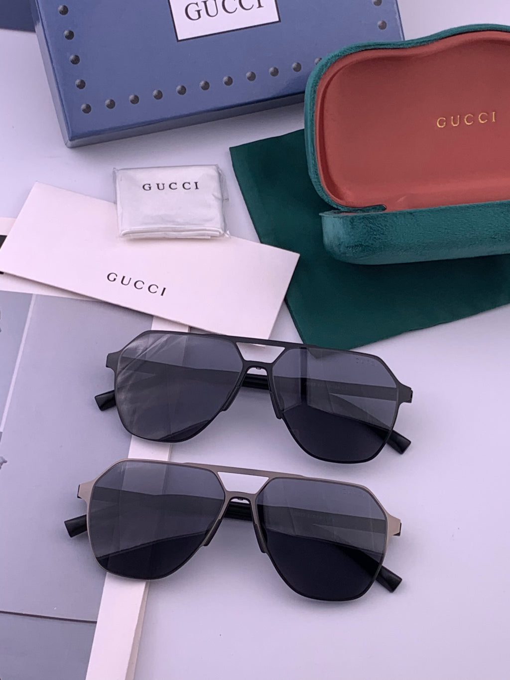 Gucci G3807 Polarized Aviator Gold Lens Sunglasses for Men - detail image 7