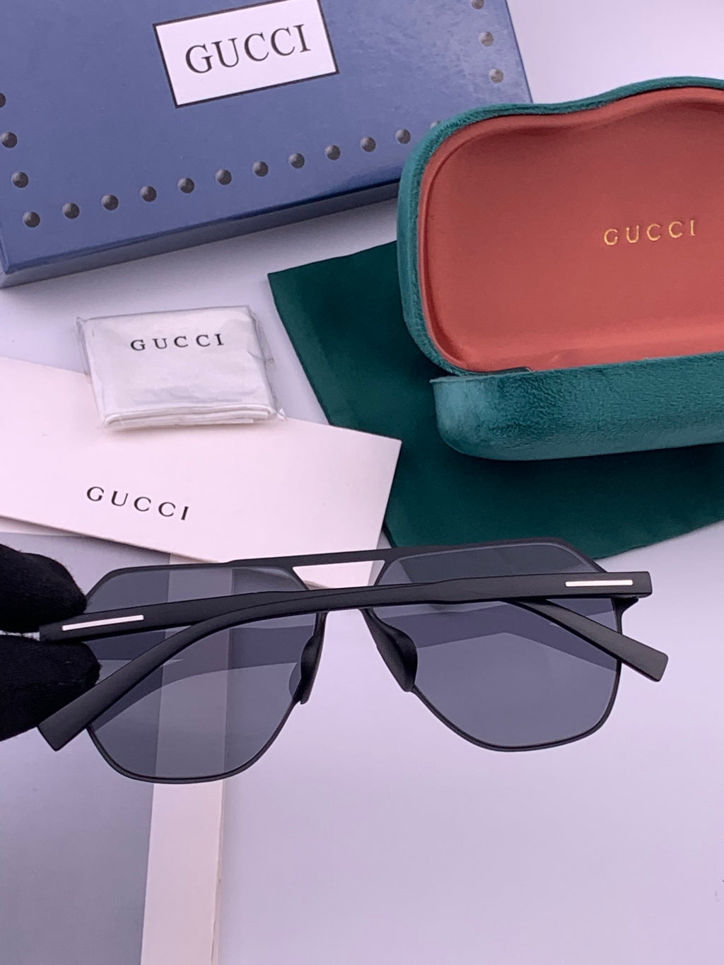 Gucci G3807 Polarized Aviator Gold Lens Sunglasses for Men - detail image 6