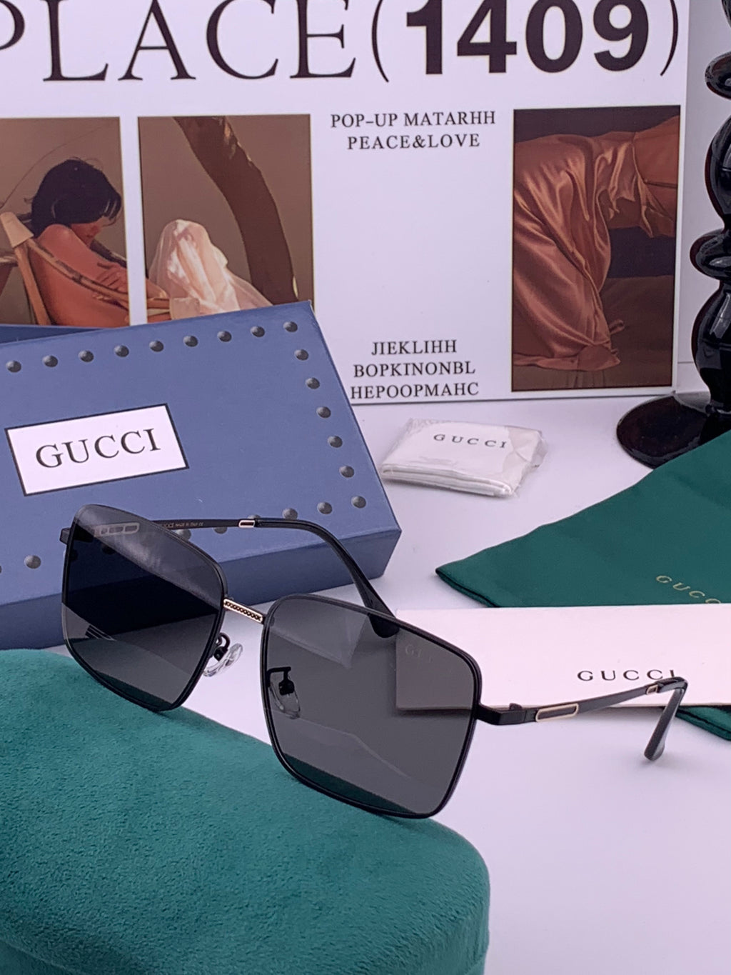 Gucci G4802 Polarized Aviator Gold Lens Sunglasses for Men - detail image 2