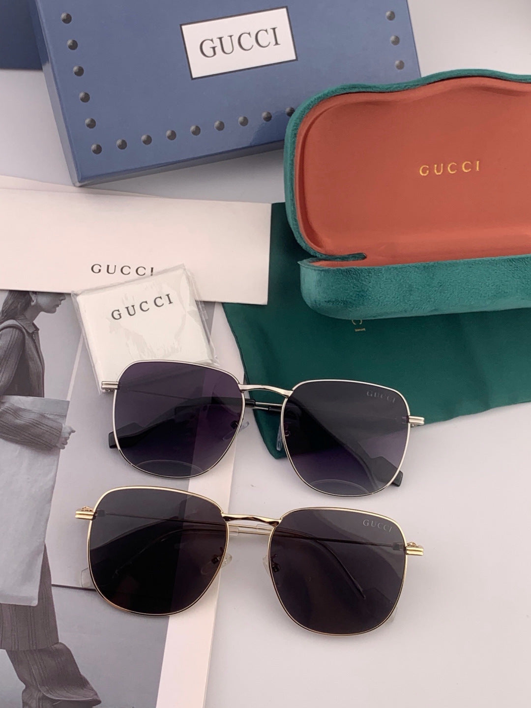 Gucci G6162 Polarized Oversized Black Lens Sunglasses for Men & Women - detail image 7