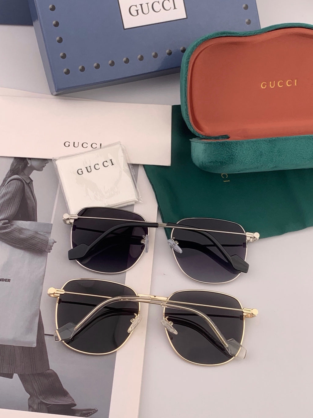 Gucci G6162 Polarized Oversized Black Lens Sunglasses for Men & Women - detail image 6