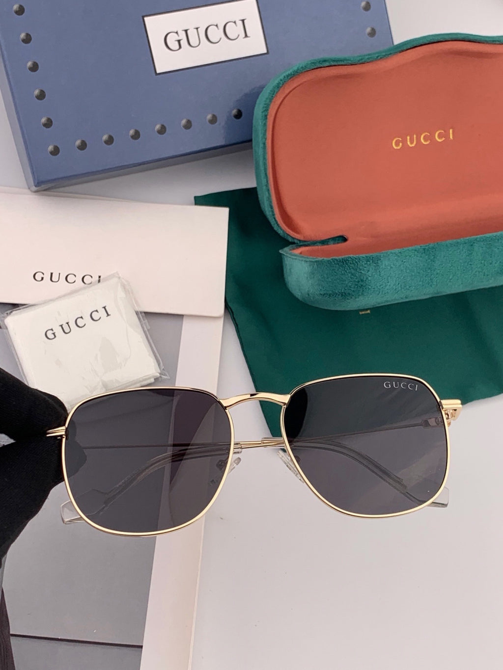 Gucci G6162 Polarized Oversized Black Lens Sunglasses for Men & Women - detail image 2