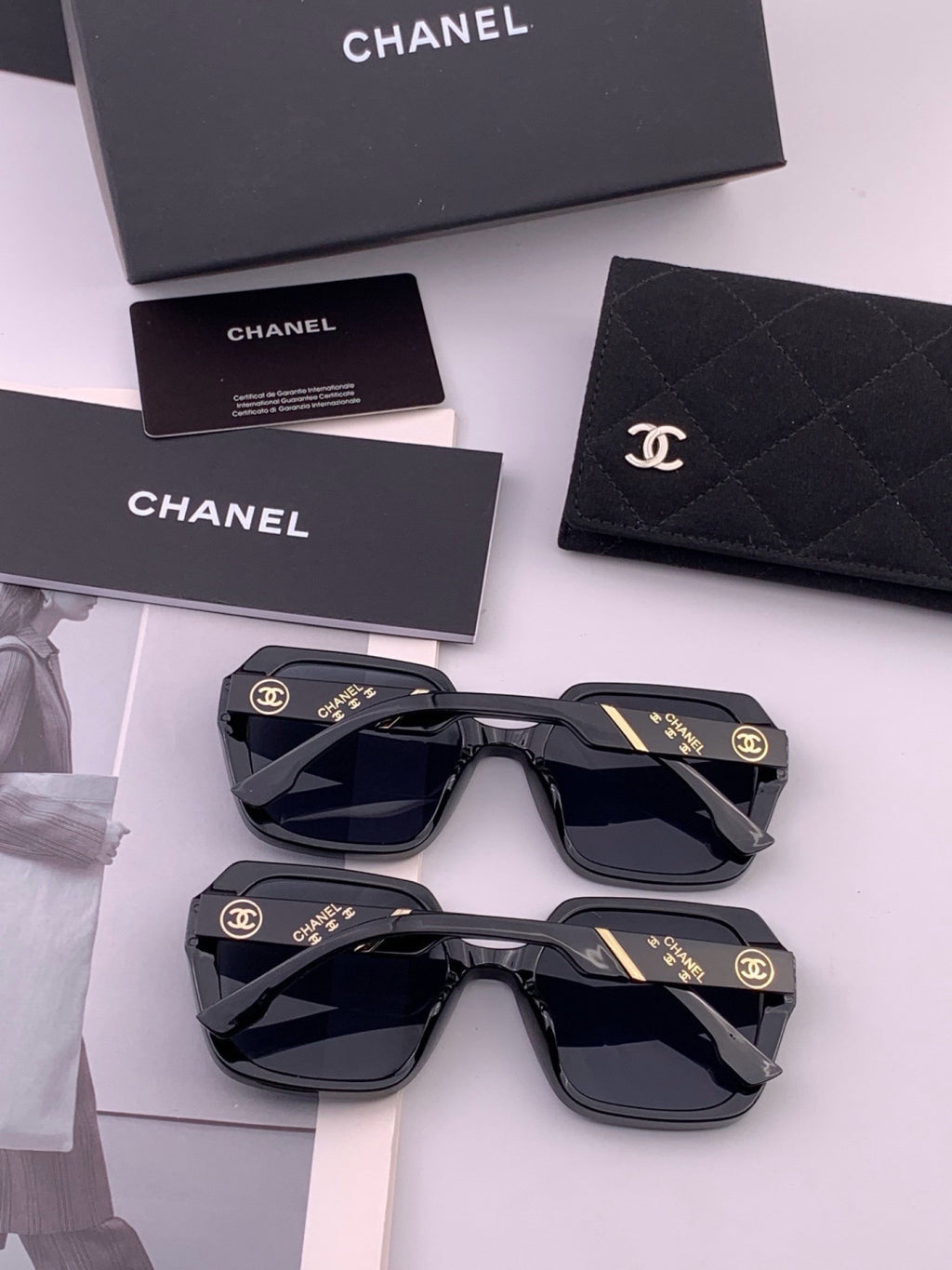 Chanel CH84022 Oversized Gold Lens Sunglasses for Men & Women - detail image 5