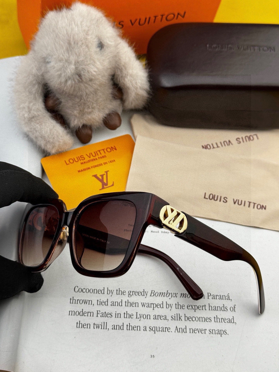 Louis Vuitton L95801 Square Brown Lens Sunglasses for Women