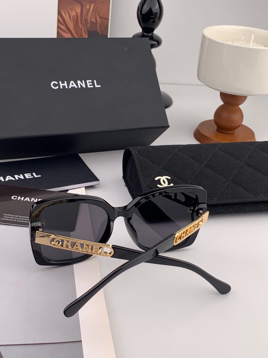 Chanel CH2077 Fashion Black Lens Sunglasses for Men & Women - detail image 3