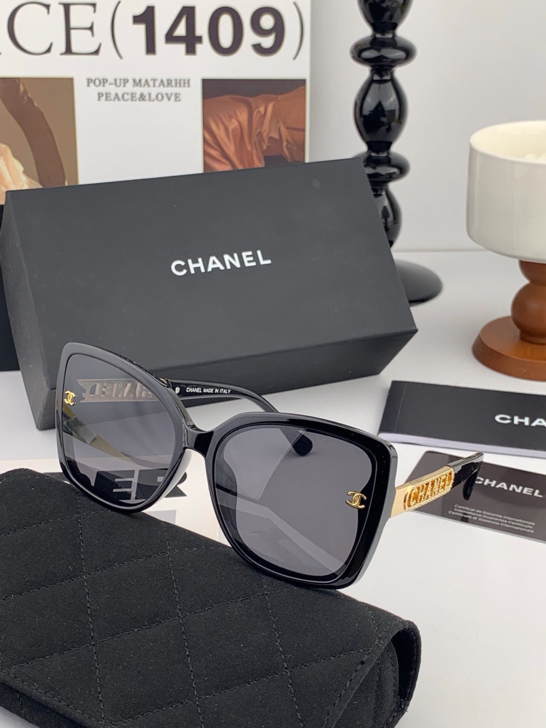 Chanel CH2077 Fashion Black Lens Sunglasses for Men & Women
