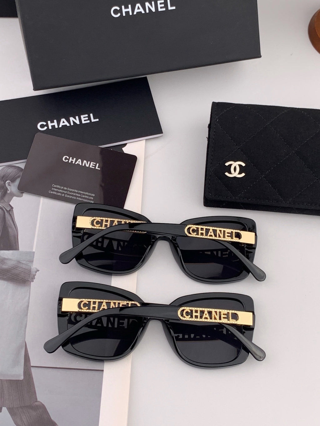 Chanel CH2077 Fashion Black Lens Sunglasses for Men & Women - detail image 5