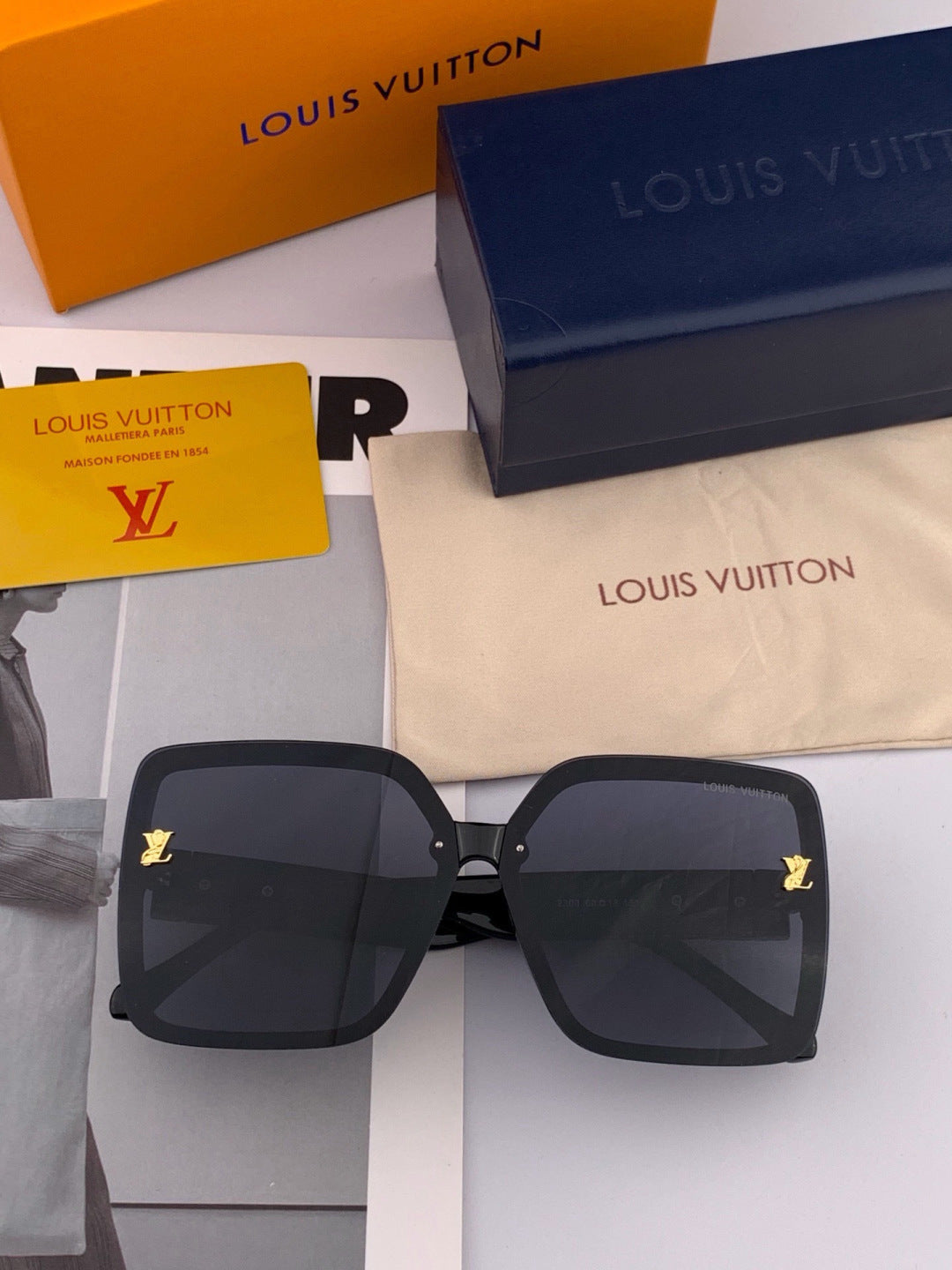 Louis Vuitton L3230 Square Brown Lens Sunglasses for Men & Women