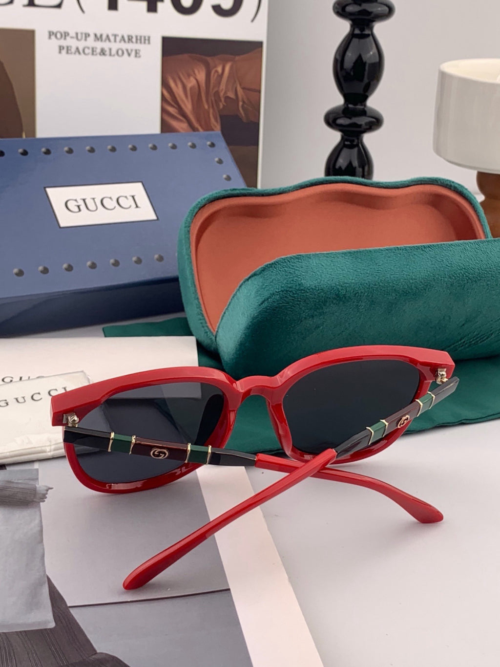 Gucci G15501 Polarized Round Gold Lens Sunglasses for Men & Women - detail image 4