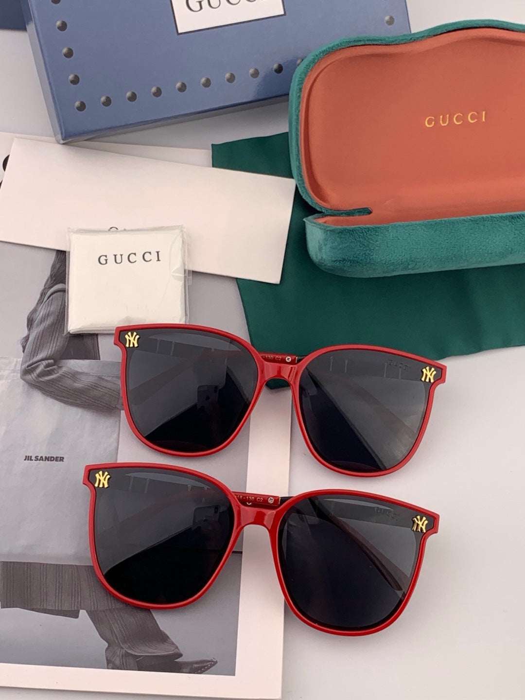 Gucci G15501 Polarized Round Gold Lens Sunglasses for Men & Women - detail image 6
