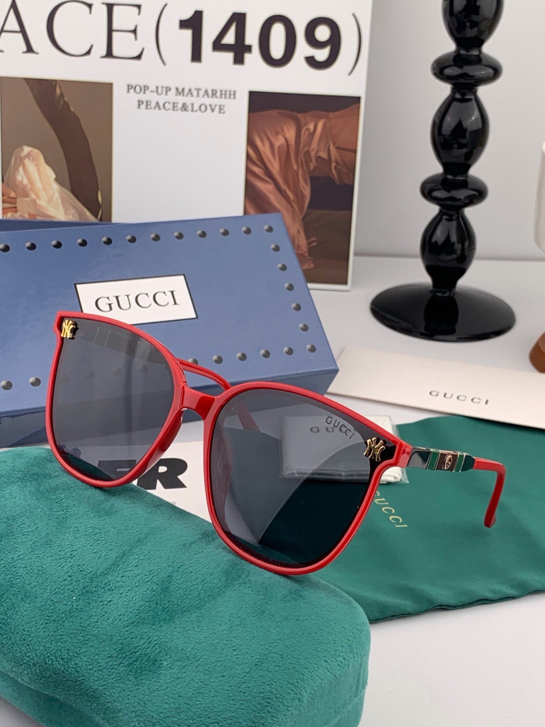 Gucci G15501 Polarized Round Gold Lens Sunglasses for Men & Women
