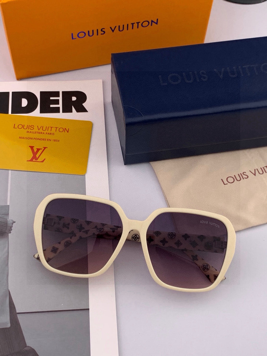 Louis Vuitton L3305 Square Red Lens Sunglasses for Men & Women