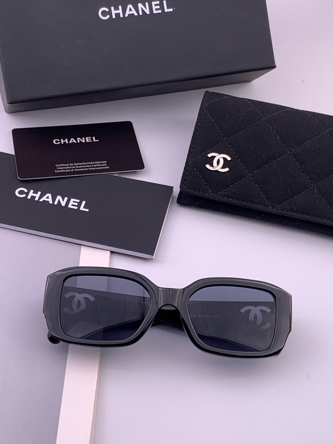 Chanel CH76910 Square Black Lens Sunglasses for Men & Women - detail image 7