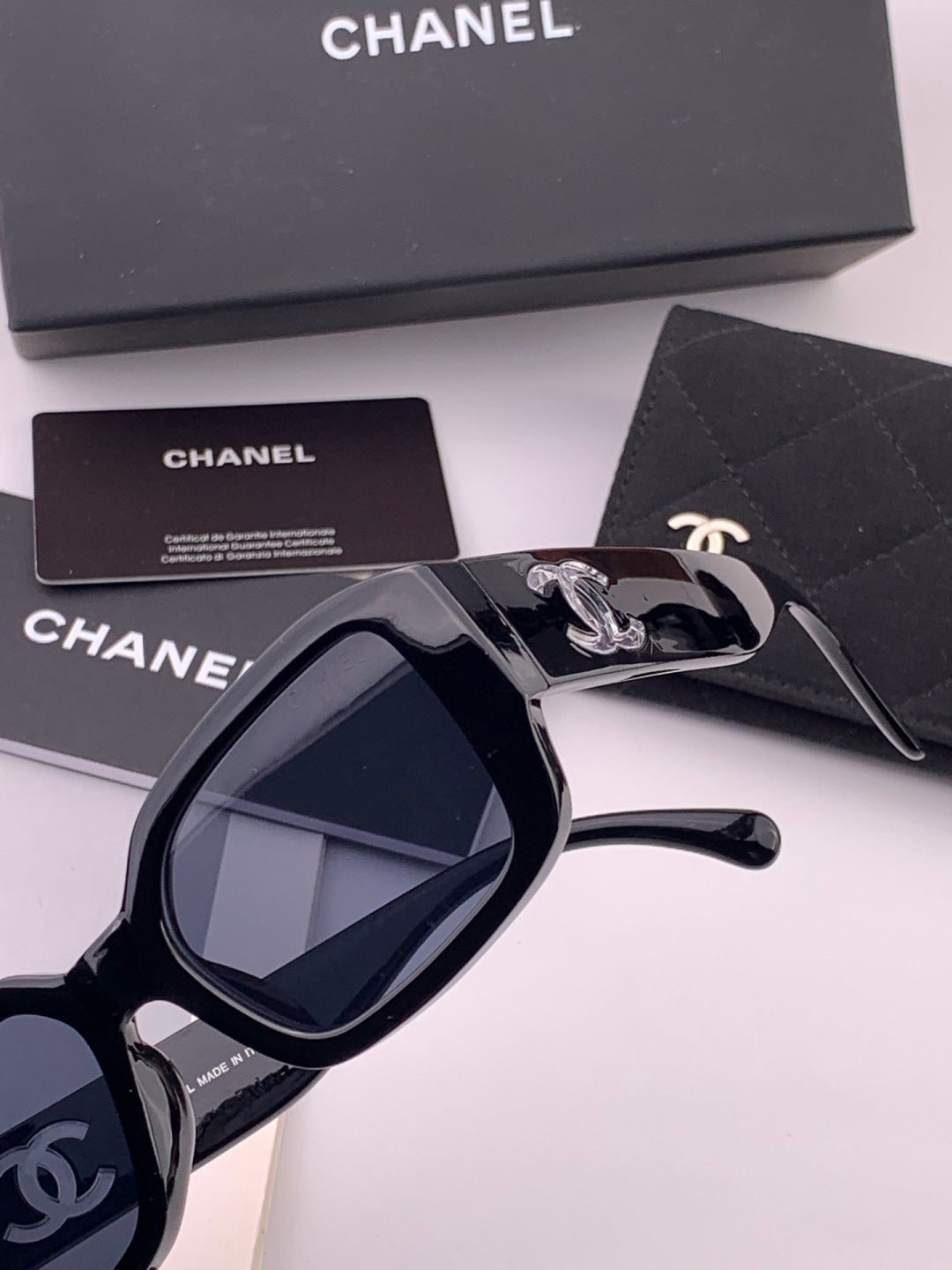 Chanel CH76910 Square Black Lens Sunglasses for Men & Women - detail image 3