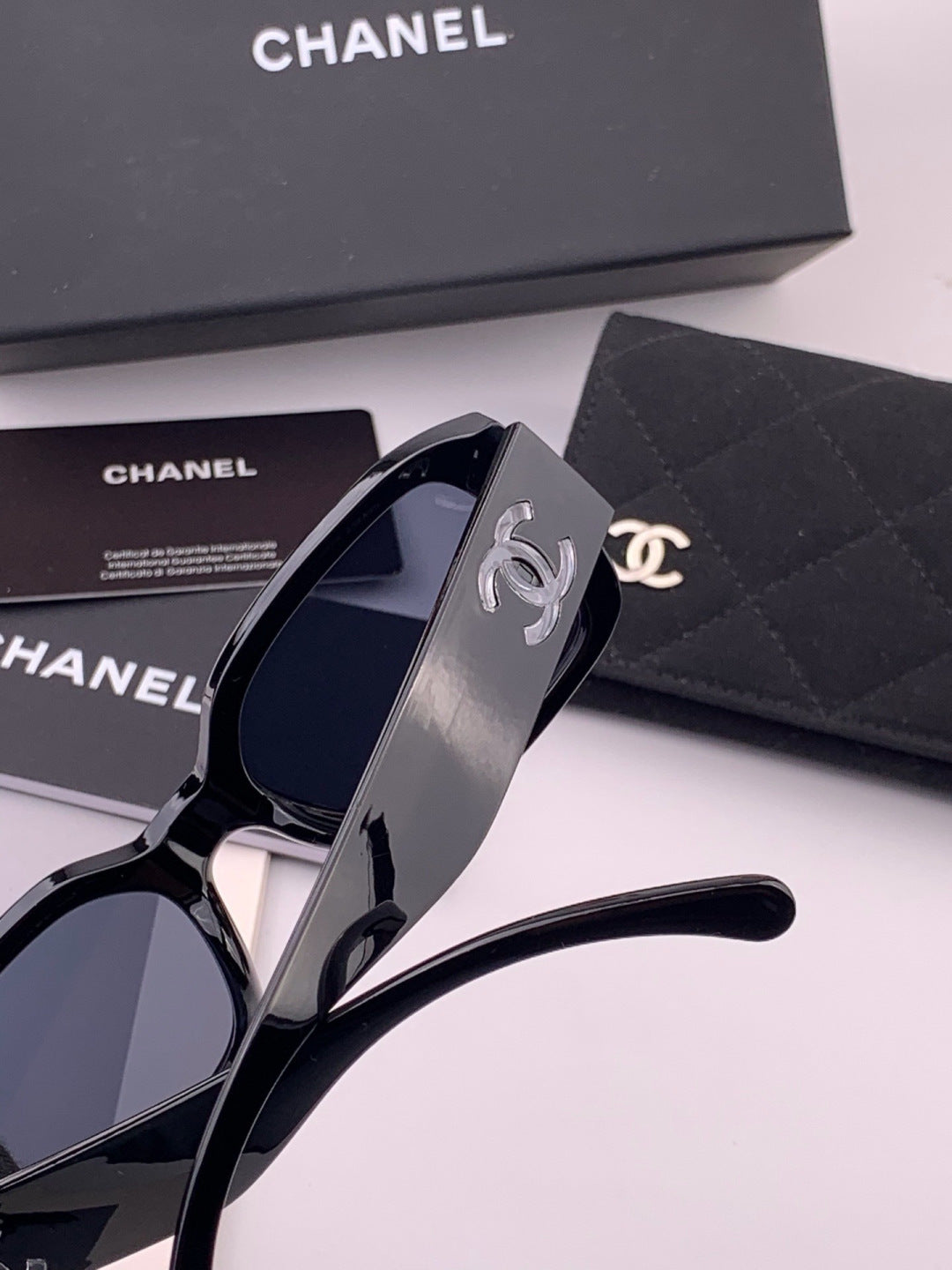 Chanel CH76910 Square Black Lens Sunglasses for Men & Women - detail image 5