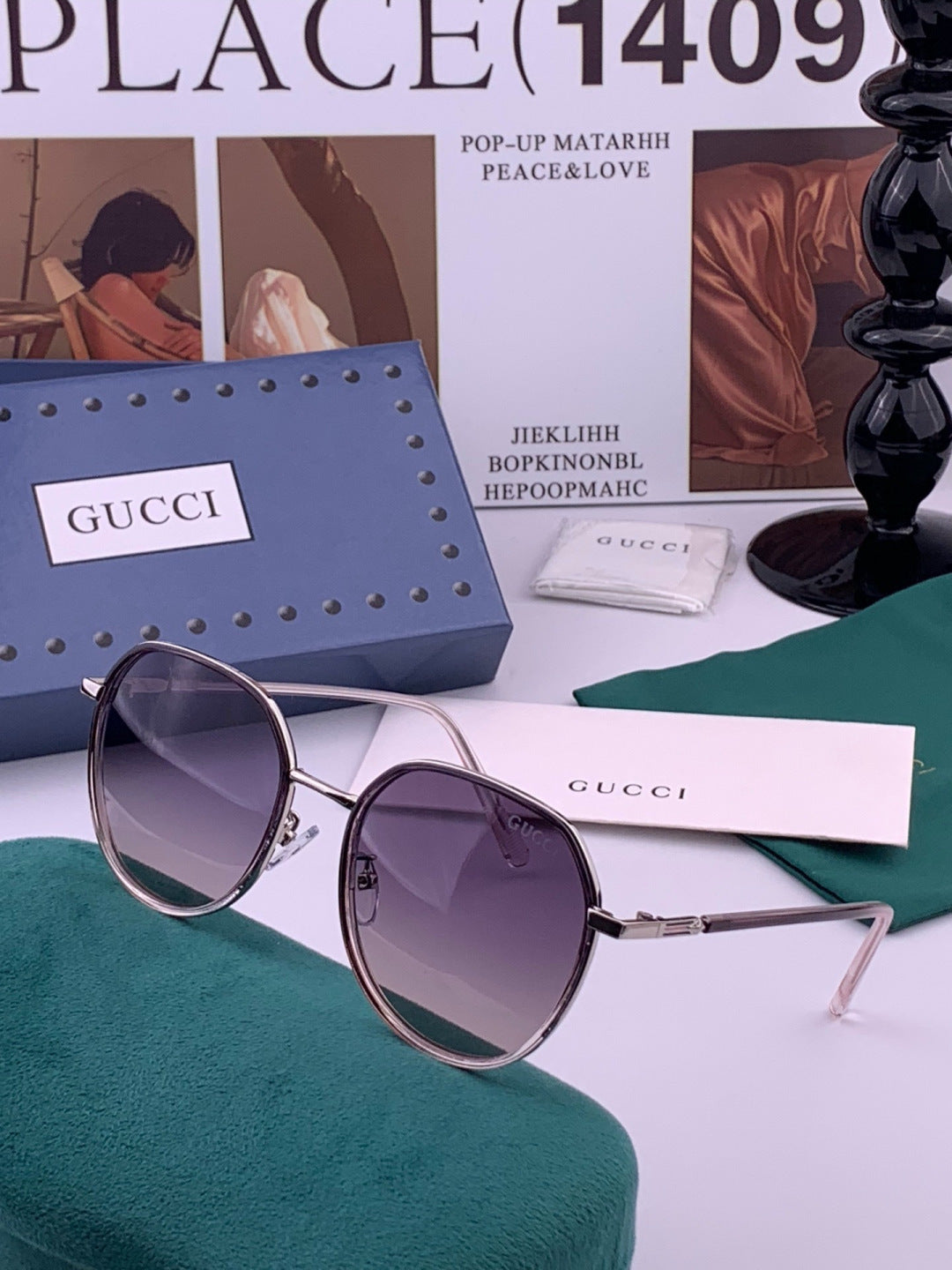 Gucci G3825 Polarized Square Red Lens Sunglasses for Women - 486379 - detail image 2