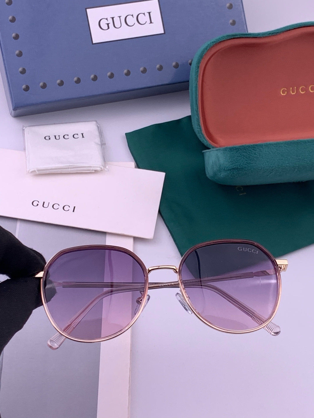 Gucci G3825 Polarized Square Red Lens Sunglasses for Women