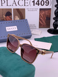 Gucci G0262 Polarized Square Gold Lens Sunglasses for Men & Women