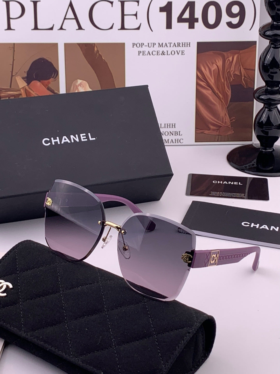 Chanel CH4550 Fashion Gold Lens Sunglasses for Men & Women - detail image 2