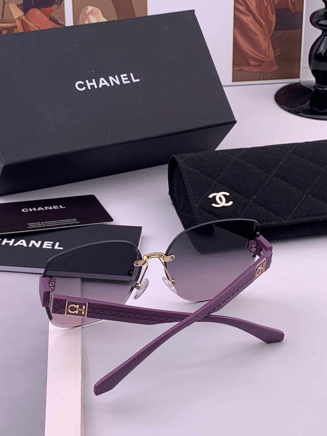 Chanel CH4550 Fashion Gold Lens Sunglasses for Men & Women - detail image 6