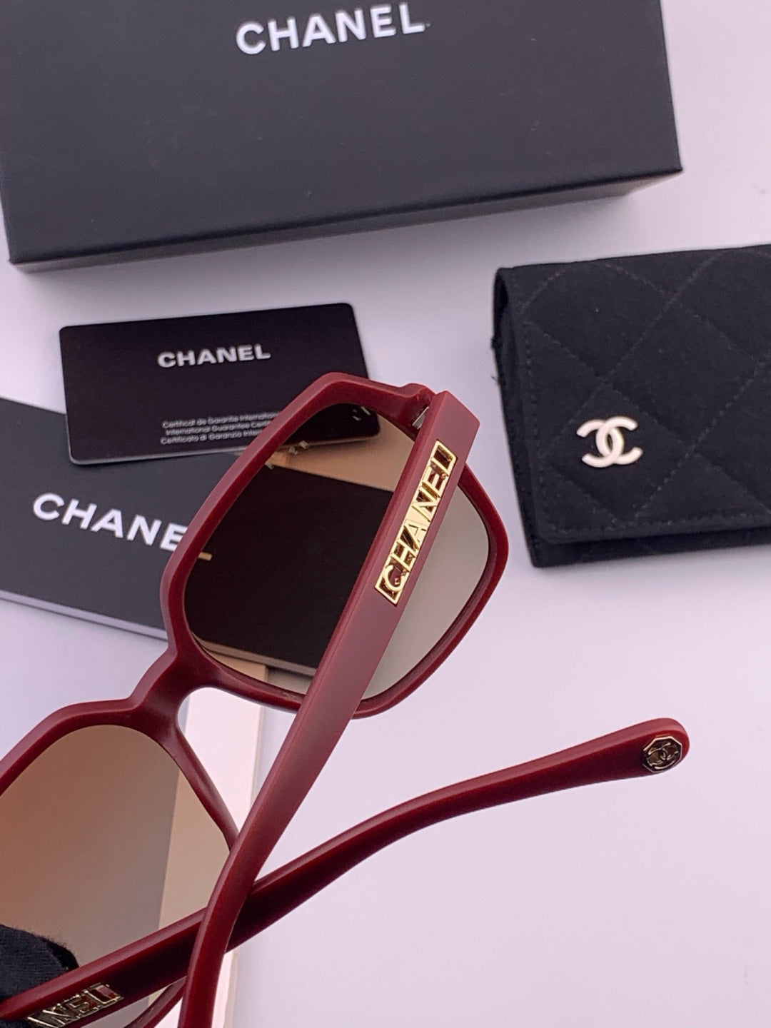 Chanel CH27002 Fashion Red Lens Sunglasses for Men & Women - detail image 5