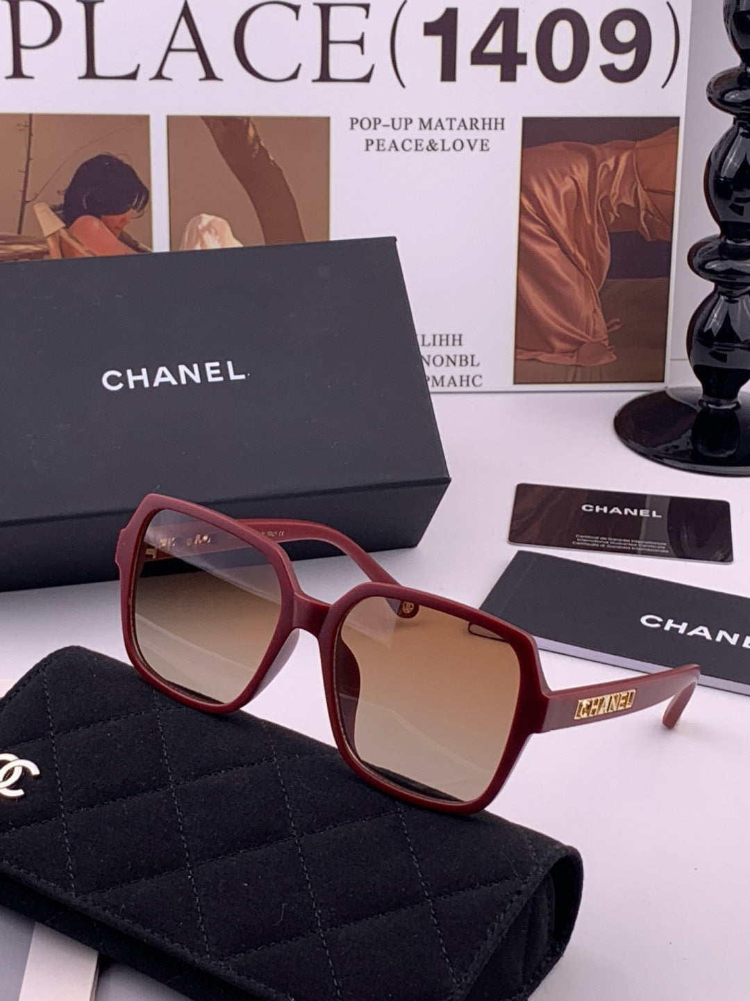 Chanel CH27002 Fashion Red Lens Sunglasses for Men & Women - detail image 2